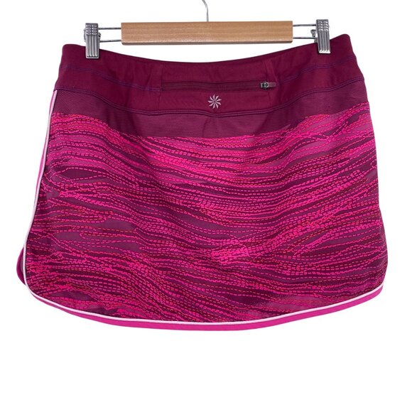 Athleta women's tennis workout skirt size 10 pink purple Athleisure Lined - Picture 5 of 10